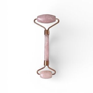 Rose Quartz Facial Roller Rose Gold Double Ended Face Massager
